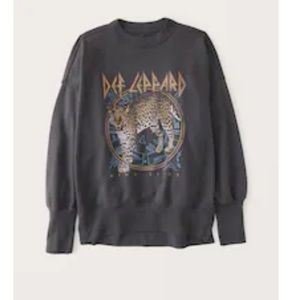 Abercrombie Def Leppard Split-Hem Tunic Sweatshirt